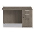 Office Desks & Workstations | Alera AE1NZK-R2448UF TOM 48 in. x 24 in. x 29 in. Seville Series Right Desk Return with Pedestal - Walnut image number 2