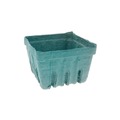 Food Trays, Containers, and Lids | Pactiv Corp. YM336184 5.5 in. x 5.5 in. x 3.25 in. Quart Berigard Molded Fiber Berry Basket - Green (297/Carton) image number 1