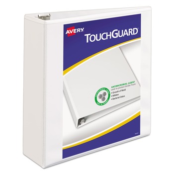 Avery 3 Slant Rings 3 in. Capacity 11 in. x 8.5 in. TouchGuard Protection Heavy-Duty View Binders - White