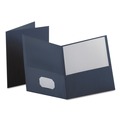 Office Jansan | Oxford 57538EE Twin-Pocket Folder Embossed Leather Grain Paper - Dark Blue (25/Box) image number 1