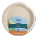 Bowls and Plates | World Centric PLRT-SC-U9 9 in. Diameter Fiber Plates - Natural (20/Pack) image number 0
