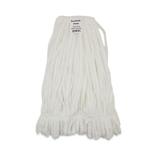 Just Launched | Boardwalk BWK8003 Enviro Clean Looped Mop Head With Tailband - Large, White (12/Carton) image number 0