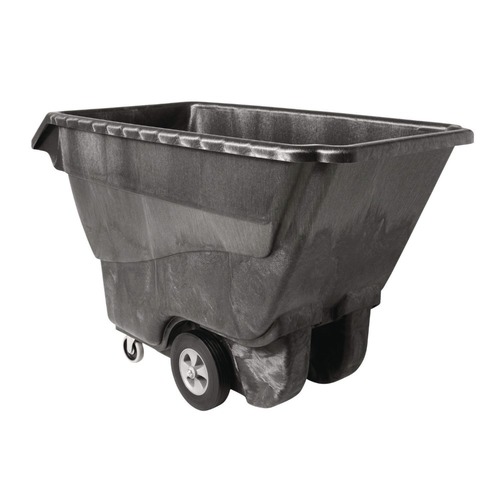 Trash Cans | Rubbermaid Commercial FG9T1500BLA 1250 lbs. Capacity Rectangular Structural Foam Tilt Truck - Black image number 0