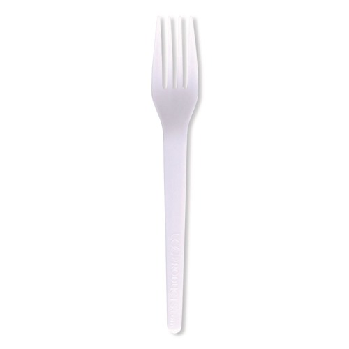 Cutlery | Eco-Products EP-S017 Plantware CPLA Cutlery Fork - White (1000/Carton) image number 0