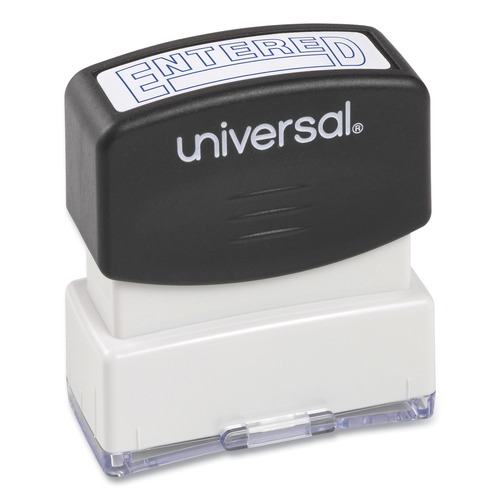  | Universal UNV10052 Pre-Inked 1 Color ENTERED Message Stamp - Blue image number 0