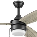 Ceiling Fans | Honeywell 51858-45 48 in. Pull Chain Ceiling Fan with Color Changing LED Light - Matte Black image number 2
