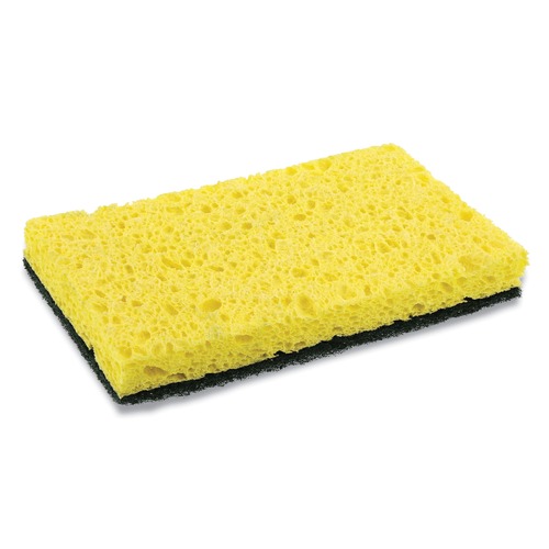 Cleaning Cloths | AmerCareRoyal S740C/20 3.5 x 6 Heavy-Duty Scrubbing Sponge - Yellow/Green (20/Carton) image number 0