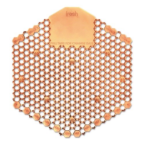 Odor Control | Fresh Products 3WDS-F-010I060M-04 Wave 3D Urinal Deodorizer Screen - Mango Scent, Orange (10/Box) image number 0