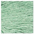 Mops | Boardwalk BWK502GNCT 5 in. Super Loop Cotton/Synthetic Fiber Wet Mop Head - Medium, Green (12/Carton) image number 3