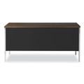  | Alera ALESD6024BM 60 in. x 24 in. x 29.5 in. Double Pedestal Steel Credenza - Mocha/Black image number 2