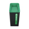 Trash & Waste Bins | Rubbermaid Commercial 2078991 Sustain 15 gal Metal/Plastic Decorative Refuse with Recycling Lid - Black/Green image number 2