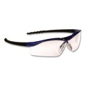Bulk Savings Pricing 2 | MCR Safety DL310AF Dallas Wraparound Safety Glasses - Metallic Blue Frame/Clear Anti-Fog Lens image number 0