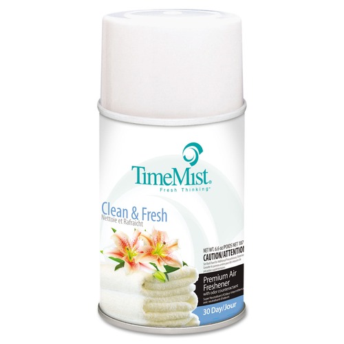  | TimeMist 1042771 6.6 oz. Aerosol Spray Premium Metered Air Freshener Refills - Clean N Fresh image number 0