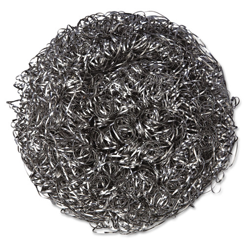 Kurly Kate 6375650 Large Stainless Steel Scrubbers - Steel Gray (12-Piece/Bag 6-Bag/Carton) image number 0