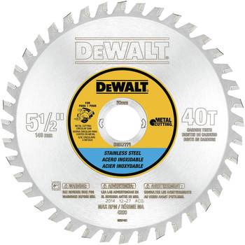 BLADES | Dewalt DWA7771 30T 5-1/2 in. Stainless Steel Metal Cutting with 20mm Arbor