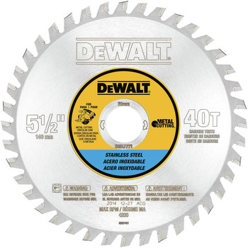Dewalt 5-1/2 in. 30T Stainless Steel Metal Cutting Circular Saw Blade