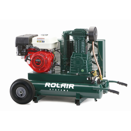 Portable Air Compressors | Rolair 8422HK30-0001 9 HP Honda 2-Stage 9 Gallon Twin-Tank Wheelbarrow Compressor - 20.1 CFM @ 90 PSI image number 0