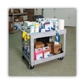 Utility Carts | Boardwalk UC4018BWK23 Two-Shelf 24 in. x 40 in. x 35-1/2 in. Plastic Resin Utility Cart - Gray image number 5