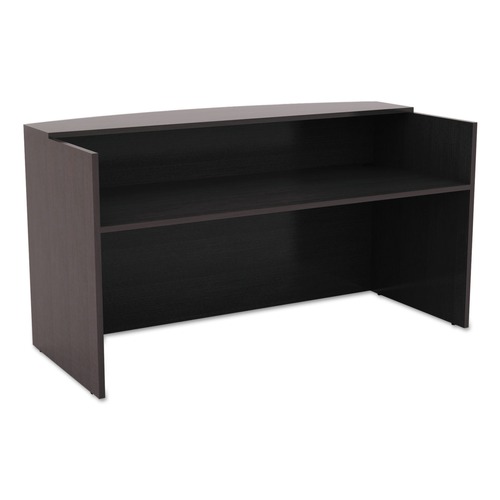  | Alera ALEVA327236ES Valencia Series 71 in. x 35.5 in. x 29.5 in. to 42.5 in. Reception Desk with Transaction Counter - Espresso image number 0