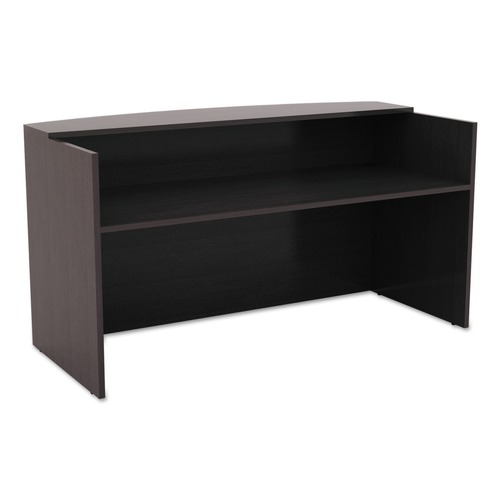  | Alera ALEVA327236ES Valencia Series 71 in. x 35.5 in. x 29.5 in. - 42.5 in. Reception Desk with Transaction Counter - Espresso image number 0