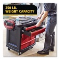  | Rubbermaid Commercial FG773488BLA Five-Drawer 32.63 in. x 19.9 in. x 33.5 in. Mobile Workcenter - Black/Red image number 8