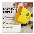 Mop Buckets | Rubbermaid Commercial 2031764 WaveBrake 2.0 Side Press 8.75-Gallon Bucket/Wringer with Drain - Yellow image number 5