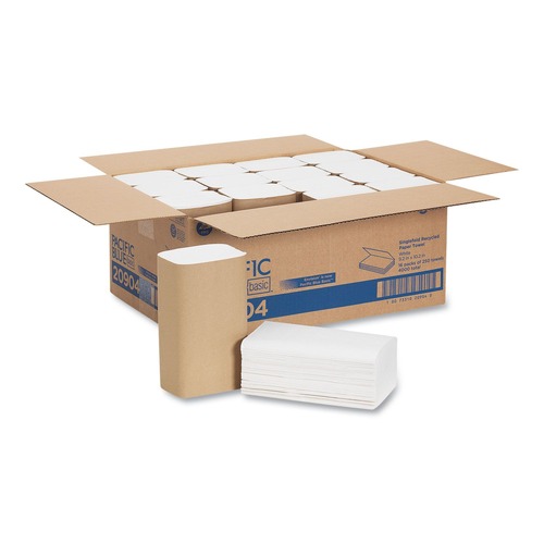 Paper Towels and Napkins | Georgia Pacific Professional 20904 10-1/4 in. 9-1/4 in. Basic S-Fold Paper Towels - White (250/Pack 16 Pack/Carton) image number 0