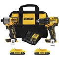 Combo Kits | Factory Reconditioned Dewalt DCK227D2R 20V MAX 1/2 in. Cordless Drill Driver and 1/4 in. Cordless Impact Driver Combo Kit (2 Ah) image number 0