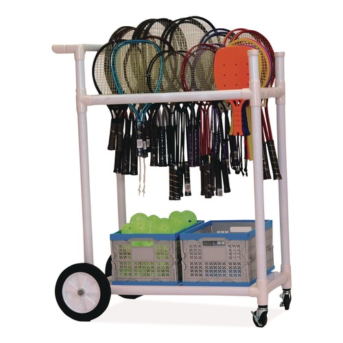 Utility Carts | Champion Sports ATRCT 20 in. Wide x 33 in. Long All-Terrain ABS Racket Cart - White image number 0