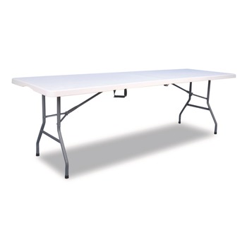 Alera 96 in. x 30 in. x 29.25 in. Fold in Half Plastic Folding Table - White