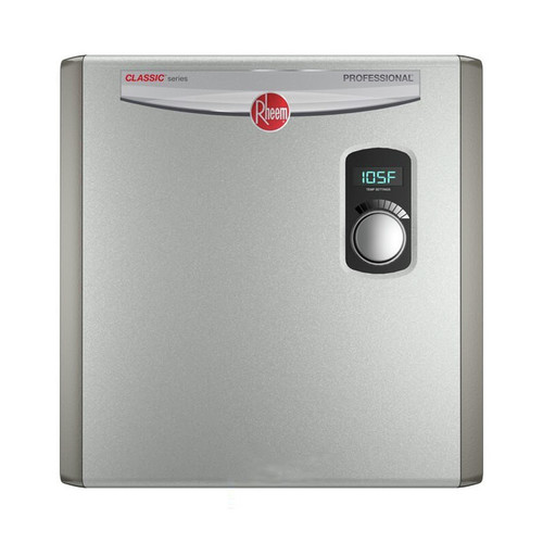 Rheem Rtex 24 24kw Electric Tankless Water Heater 240v Ext Adj Temp Ctrl Bot 3 4 In Npt Con Cpo Outlets