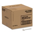 Cutlery | SOLO MSWD-0007 Soda Spoon Plastic Specialty Cutlery - White (1000/Carton) image number 0