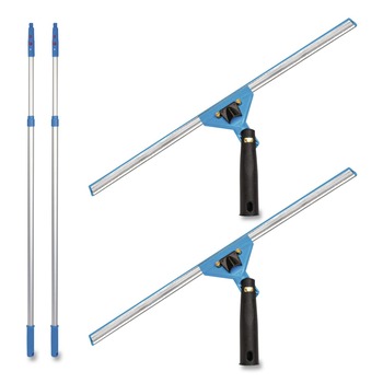 Gritt Commercial GRI1306F182PK Pro Window Washing Kit with Swivel Squeegee and 6 ft Telescopic Pole, 18-in Wide Blade, 2/Kit