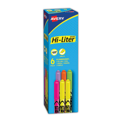 Office Jansan | Avery 23565 HI-LITER Pen-Style Chisel Tip Highlighters - Assorted Ink Colors/Assorted Barrel Colors (6/Set) image number 0