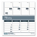 Calendars & Planners | House of Doolittle 343 14-Month: Dec 2025 to Jan 2027 15.5 in. x 22 in. Bar Harbor Recycled Wirebound 3-Months-Per-Page Wall Calendar - White/Blue/Gray image number 1