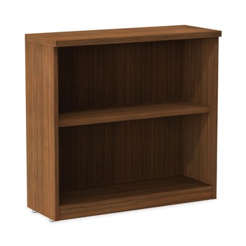 Alera ALEVA633032WA 31.75 in. x 14 in. x 29.5 in. Valencia Series 2-Shelf Bookcase - Modern Walnut