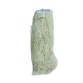 Mops | Boardwalk BWK824C 24 oz. Lie-Flat Cotton Fiber Mop Head - White (12/Carton) image number 2
