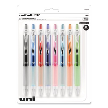 uni-ball Signo 207 Medium 0.7 millimeter Retractable Gel Pen - Assorted Ink/Barrel Colors (1-Set)
