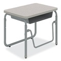 Office Furniture & Lighting | Safco 1222GR 27.75 in. x 19.75 in. x 22 in. to 30 in. AlphaBetter 2.0 Height-Adjustable Student Desk with Pendulum Bar and Book Box - Pebble Gray image number 3