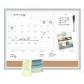 Office Jansan | U Brands 3890U00-01 23 in. x 17 in. 4N1 Magnetic Dry Erase Combo Board - Tan/White Surface, Silver Aluminum Frame image number 3