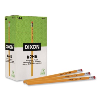Dixon HB (No. 2) Pencil Value Pack - Black Lead/Yellow Barrel (144/Box)