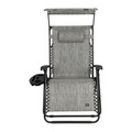 Outdoor Living | Bliss Hammock GFC-456XWPF 360 lbs. Capacity 32 in. Zero Gravity Chair with Adjustable Sun-Shade - Platinum Fern image number 1