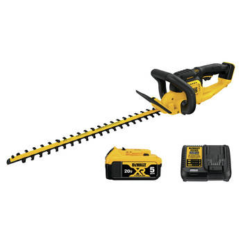 HEDGE TRIMMERS | Dewalt DCHT820P1 20V MAX Brushed Lithium-Ion 22 in. Cordless Hedge Trimmer Kit (5 Ah)