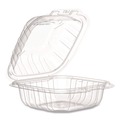 Food Trays, Containers, and Lids | Dart 60PPHT1 6.31 in. x 6.31 in. x 3 in. ProPlanet Microwaveable Hinged Plastic Containers - Clear (300/Carton) image number 2