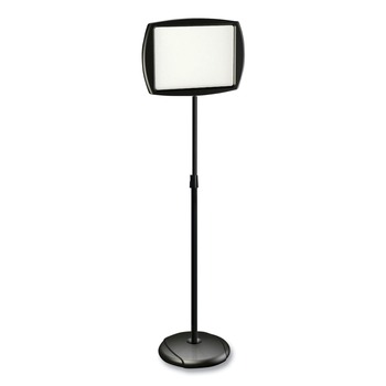 MasterVision 15 in. x 11 in. Board 66 in. High Steel Frame Floor Stand Rectangle Sign Holder - White/Black
