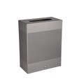 Trash & Waste Bins | Rubbermaid Commercial FGSR18EPLSM 40 gal. Designer Line Steel Square Silhouettes Receptacle - Silver image number 1