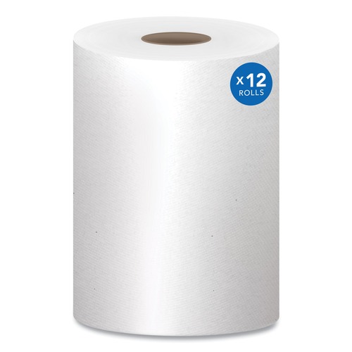 Cleaning & Janitorial Supplies | Scott 2068 8 in. x 400 ft. 1.5 in. Core 1-Ply Essential Hard Roll Towels - White (12 Rolls/Carton) image number 0