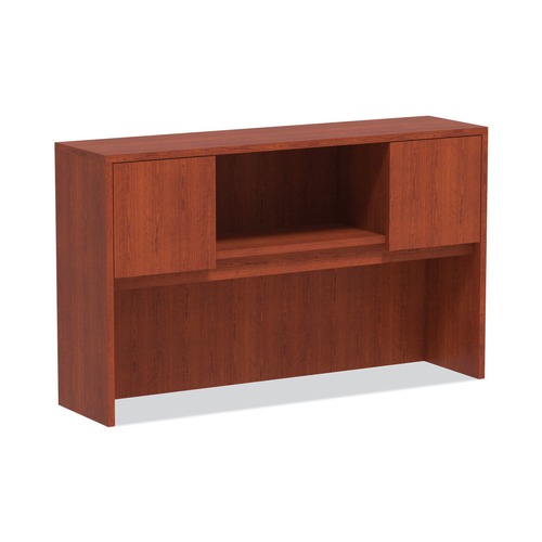  | Alera ALEVA286015MC Valencia Series 58.88 in. x 15 in. x 35.38 in. 4-Compartment Hutch with Doors - Medium Cherry image number 0