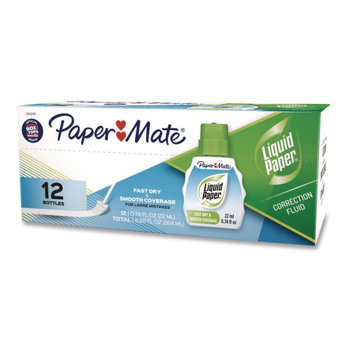 Office & Office Supplies | Paper Mate Liquid Paper 5640115K 22 ml Bottle Fast Dry Correction Fluid - White (1-Dozen) image number 0