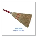 Brooms | Boardwalk BWK951TEA 39 in. Corn Fiber Bristles Lobby/Toy Broom - Red image number 2